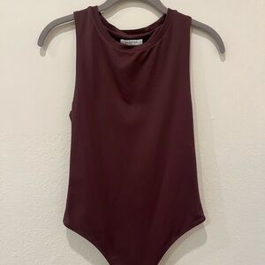 Babaton Sleeveless Brown Bodysuit